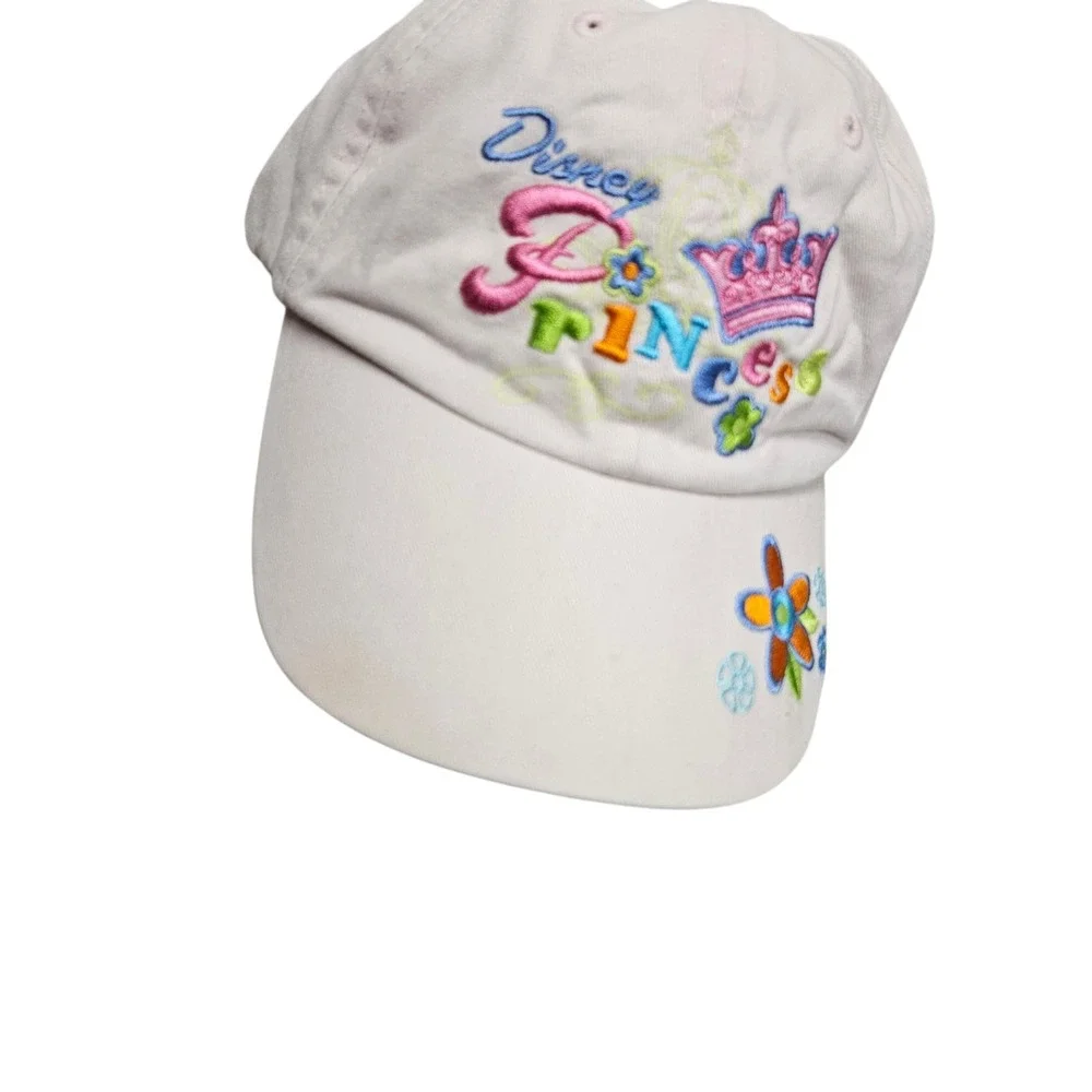 Disney Princess Youth Baseball Cap Disneyland Resort Flower Embroidered Hat Pink